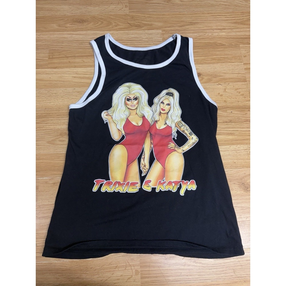 Trixie‎ and Katya Unisex Tank Top  Swim Suit Take Pride Black Medium Summer